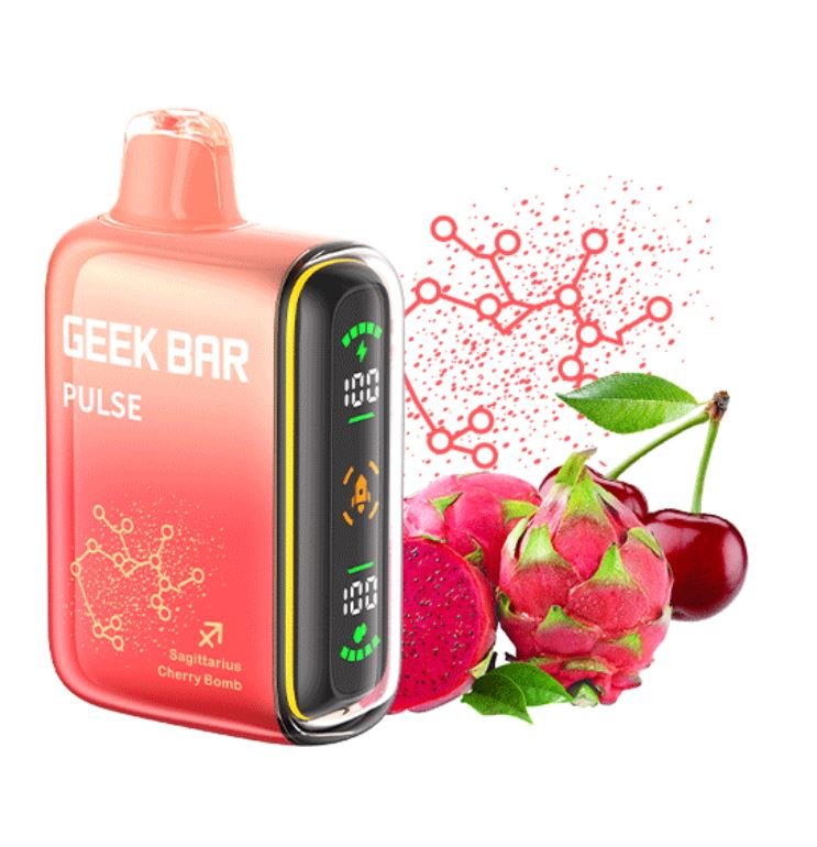 The Geek Bar Pulse Cherry Bomb 15000 Puffs Vape offers a bold and exotic flavor combination that is sure to excite your taste buds.
